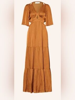 ba&sh Rust / Copper Satin Dress with Keyhole Detail - perfect condition.